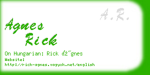 agnes rick business card